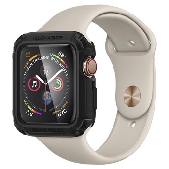 Husa Antisoc Premium Spigen Tough Armor pentru Apple Watch Seria 4 & Seria 5 (44mm), Protectie la Standarde Militare, Negru Husa Antisoc Premium Spigen Tough Armor pentru Apple Watch Seria 4 & Seria 5 (44mm), Protectie la Standarde Militare, Negru