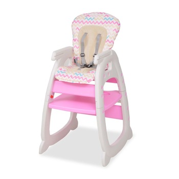 Scaun inalt convertibil pentru copii, vidaXL, Plastic, Roz, 72 x 62,5 x 106 cm Scaun inalt convertibil pentru copii, vidaXL, Plastic, Roz, 72 x 62,5 x 106 cm