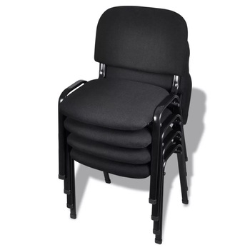 Set de 4 scaune pentru birou, din tesatura, vidaXL, negru, 54 x 59 x 78 cm Set de 4 scaune pentru birou, din tesatura, vidaXL, negru, 54 x 59 x 78 cm