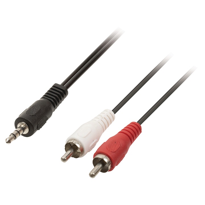 Аудио кабел Jack Stereo 3.5mm мъжки - 2x RCA мъжки 5м - eMAG.bg