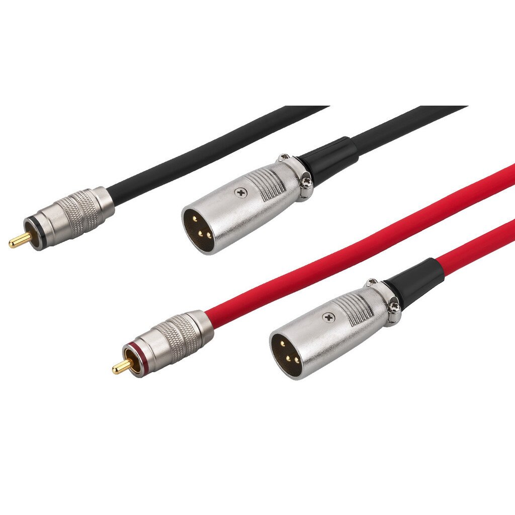 Set 2 x Cabluri audio mono XLR tata-RCA tata 1.5m MCA-158 Monacor