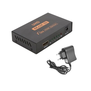 Splitter HDMI cu alimentare 1 intrare (INPUT) - 4 iesiri (OUTPUT) pentru TV, monitor, laptop, PC, videoproiector, XBOX, PS4, suporta rezolutii UHD 4Kx2K, 3D, 1.4B Splitter HDMI cu alimentare 1 intrare (INPUT) - 4 iesiri (OUTPUT) pentru TV, monitor, laptop, PC, videoproiector, XBOX, PS4, suporta rezolutii UHD 4Kx2K, 3D, 1.4B