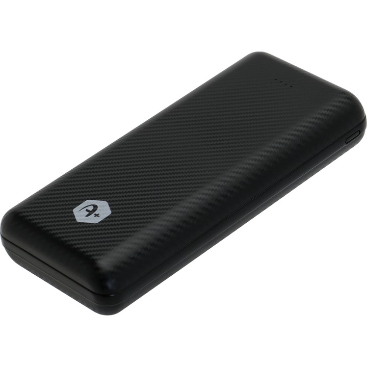 Acumulator extern A+, 20.000 mAh Quick Charge 3.0+ PD 18W , 2 porturi USB, conectivitate micro USB si Type C