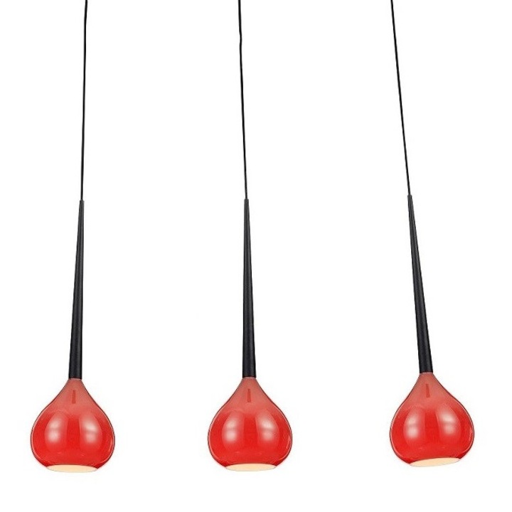 Pendul AZzardo Aga, 3x40W, E14, Negru/Rosu