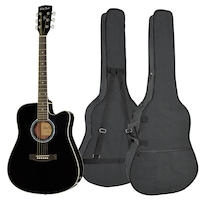 Set Chitara Acustica Harley Benton D-120CE BK cu husa