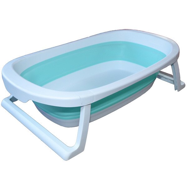 Cadita pliabila din silicon si plastic pentru copii , Alb/Verde deschis pal , Robentoys