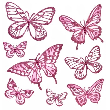 Stickere adezive perete fluturi roz - 32 x 30 cm Stickere adezive perete fluturi roz - 32 x 30 cm