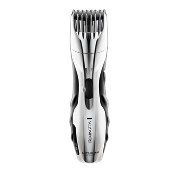 Aparat de tuns barba Remington Lithium Beard Barba MB350LC, Acumulator Litiu, 0,4-18 mm, Invelis Ceramic, Argintiu/Negru Aparat de tuns barba Remington Lithium Beard Barba MB350LC, Acumulator Litiu, 0,4-18 mm, Invelis Ceramic, Argintiu/Negru