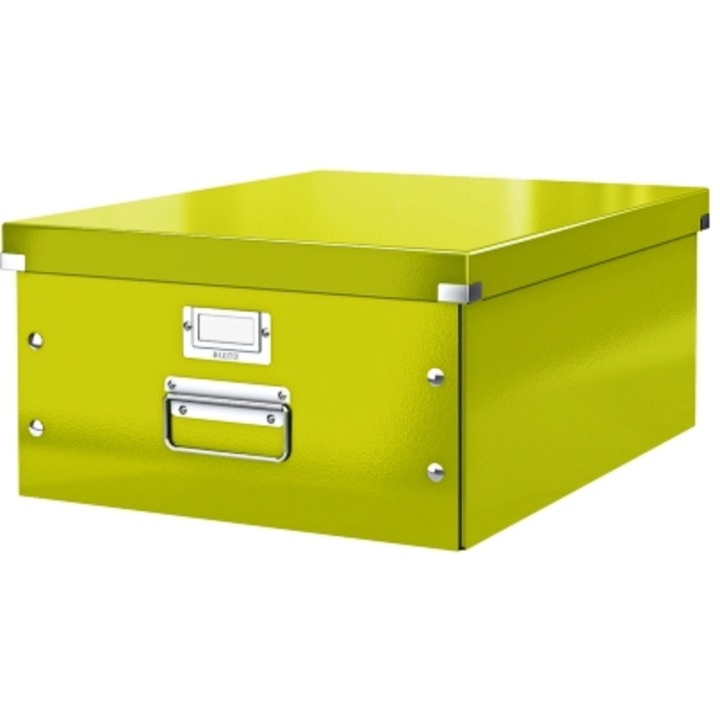 Archiválódoboz 369 x 200 x 484 mm, LEITZ Click & Store, laminált karton - zöld