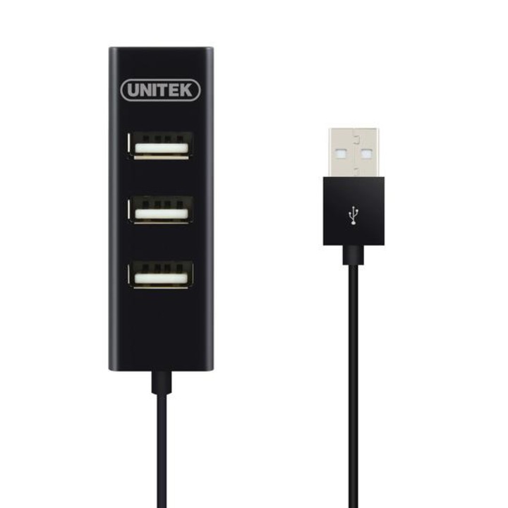 USB порт Unitek 2.0 хъб, 4 порта, черен