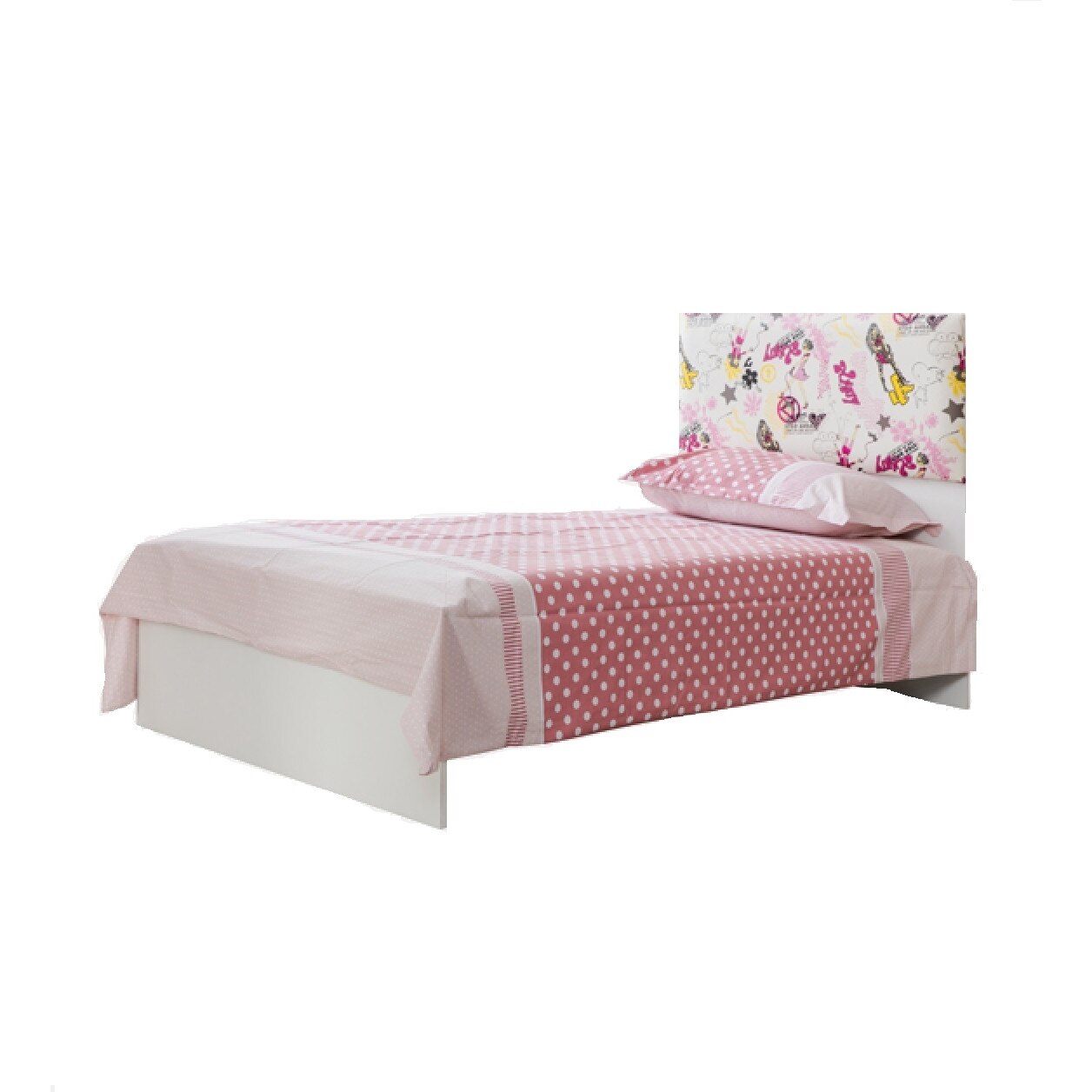 Pat Princess Alpino, 1070 mm x 1946 mm x 970 mm, Alb/Roz