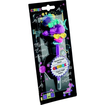 Creion cu figurina de guma 3D Party Creion cu figurina de guma 3D Party