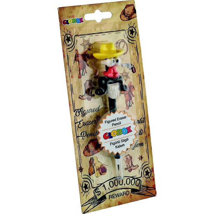 Creion cu figurina de guma 3D Cowboy