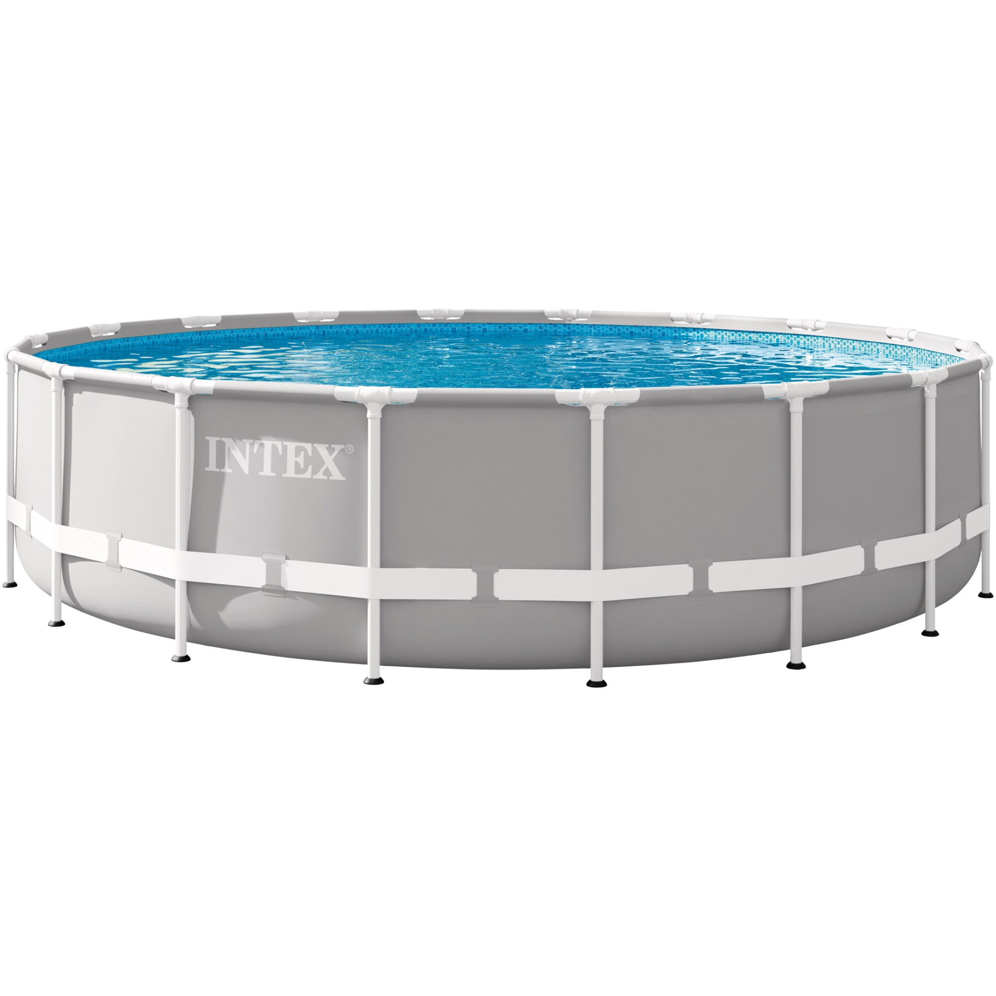 Piscina rotunda cu cadru metalic Prism Frame Premium Intex 26732NP, D549xH122 cm, include pompa cu filtru 28636 (5.678 l), scara acces, protectie baza piscina si prelata acoperire