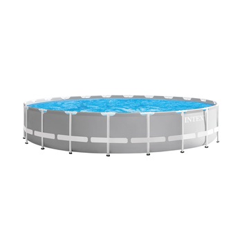 Piscina Intex Prism Ultra Frame, pompa de filtrare, scara si panou protectie inclus, 6.1m x 1.32m Piscina Intex Prism Ultra Frame, pompa de filtrare, scara si panou protectie inclus, 6.1m x 1.32m