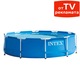 Кръгъл басейн Intex, Включена филтърна помпа, Диаметър 305 см, Височина 76 см, Филтриращ поток 1 м³/ч, Метална конструкция, PVC, Син