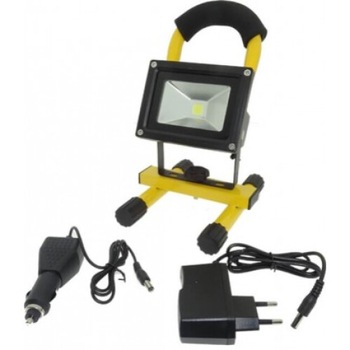 Proiector cu acumulator10w, lumina 6500k , Incarcator 220v si 12v, Autonomie 8h Proiector cu acumulator10w, lumina 6500k , Incarcator 220v si 12v, Autonomie 8h