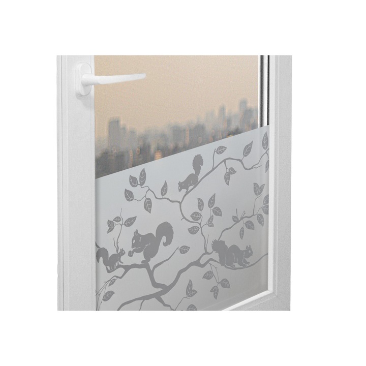 Autocoloant static pentru geam, D-c-Fix, G75, Model cu animale, Translucid, 45 cm x 50 cm