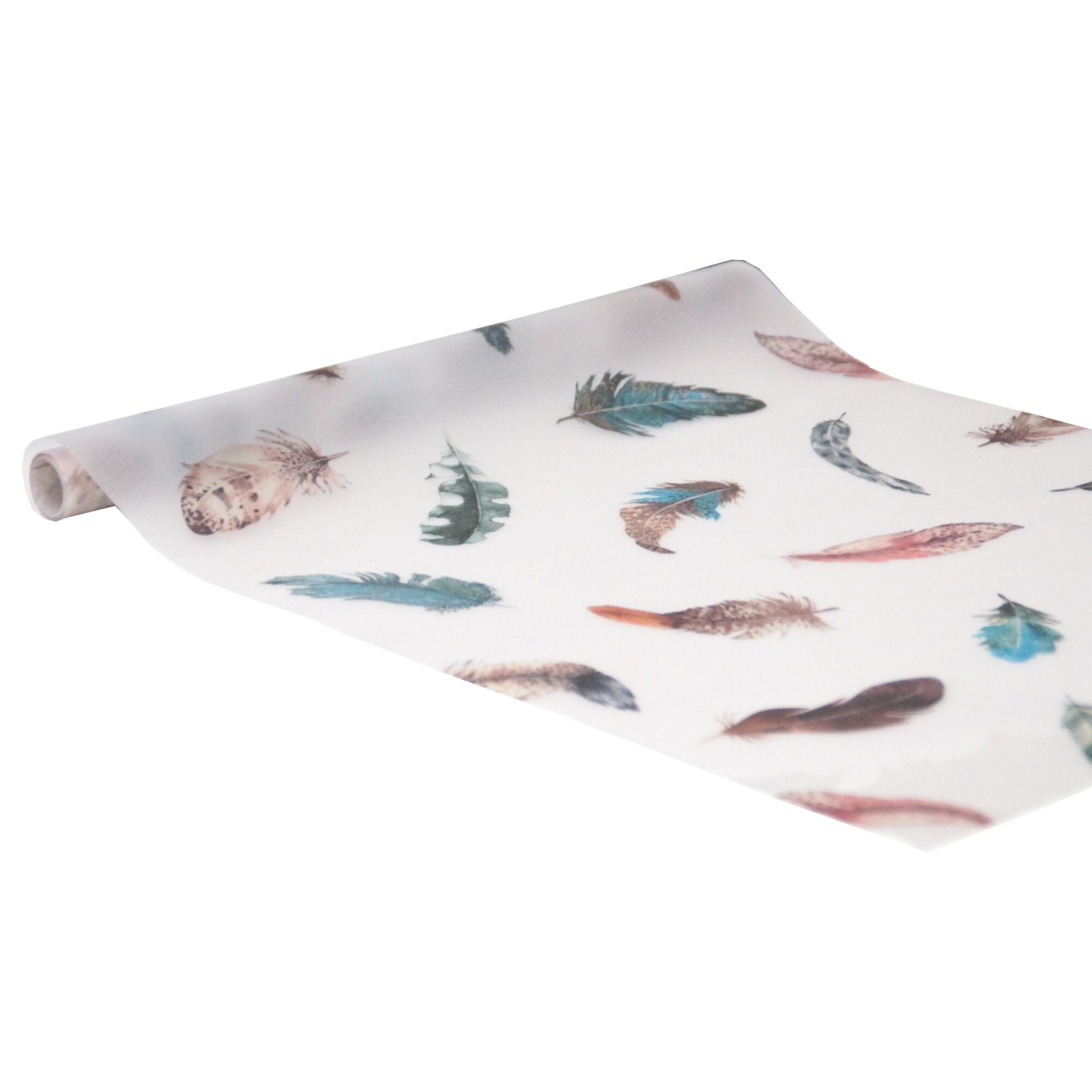 Autocoloant static pentru geam, D-c-Fix, G100, Model cu pene, Translucid, 45 cm x 150 cm