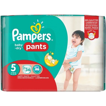 Chilotei copii Pampers Baby Dry Pants nr 5 junior 12-17 kg 36 buc Chilotei copii Pampers Baby Dry Pants nr 5 junior 12-17 kg 36 buc