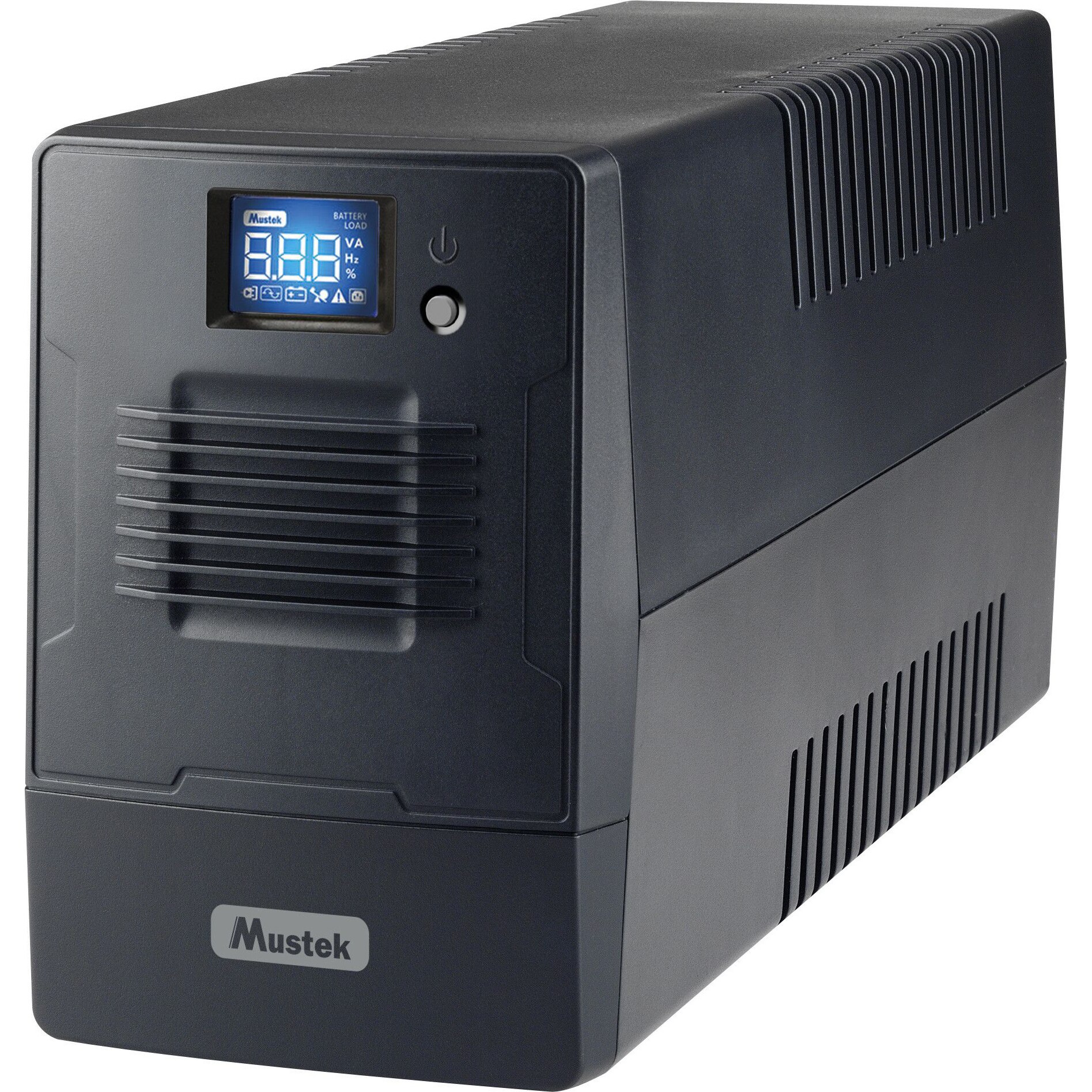 UPS MUSTEK Line Int. cu management, LCD, 800VA/ 480W, AVR, 4 x socket IEC, display LCD, USB, combo RJ11