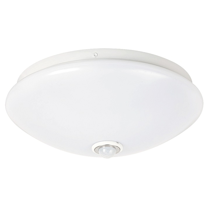 Plafoniera LED integrat Rabalux Seth, cu senzor miscare, 12W, 255mm, metal/plastic