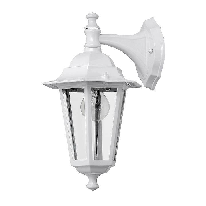 Rabalux Velence Kültéri lámpa, E27, 60W, IP43, lefele, fém/üveg, Fehér