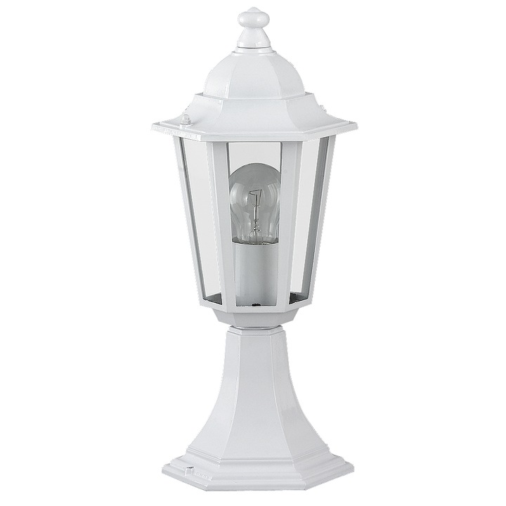 Градинска лампа Rabalux Velence, E27, 60 W, IP43, 40 см, Метал/Стъкло, Бял