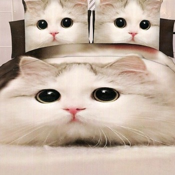 Lenjerie bumbac satinat 4 piese, pentru pat mare gr JN284b Lenjerie bumbac satinat 4 piese, pentru pat mare gr JN284b