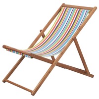 Scaun de plaja, pliabil, vidaXL, Tesatura, Multicolor, 60 x 106 x 90 cm