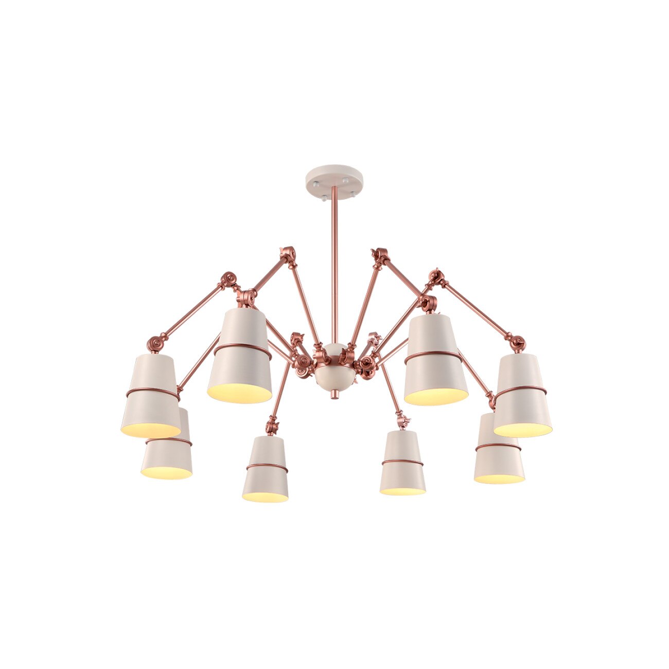 Lustra Spider alb/cupru, 8xE27, Elmark