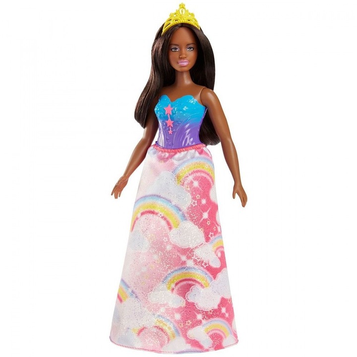 Papusa Barbie Dreamtopia, Printesa creola, FJC98