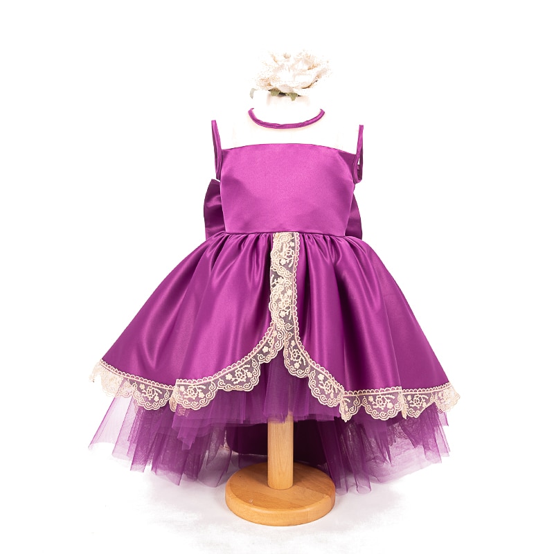 Rochita fetita ocazie cu trena Lempika Purple Vintage