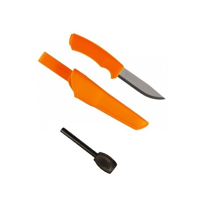 Set cutit Bushcraft Orange si amnar Morakniv, CBS53