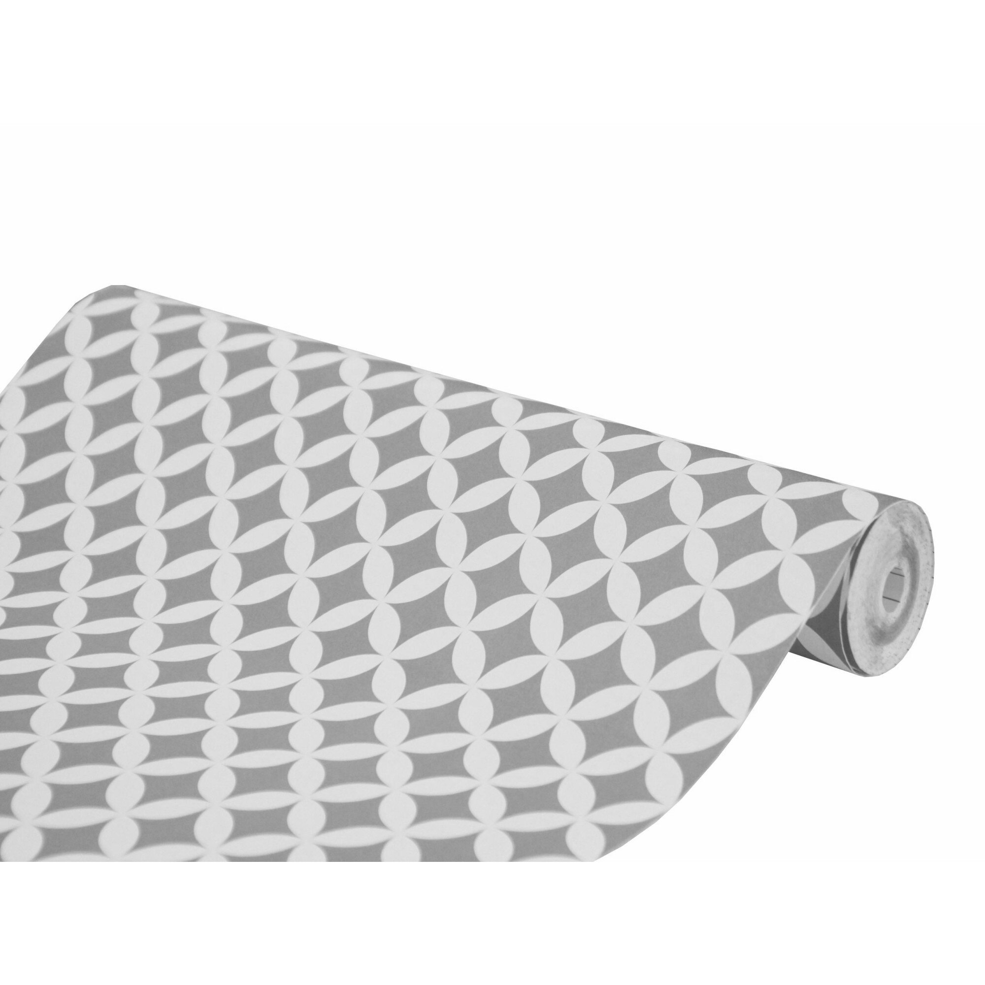 Folie PVC autoadeziva pentru mobilier Gekkofix Elliot Gray W146, Alb/Rosu, 45x50 cm