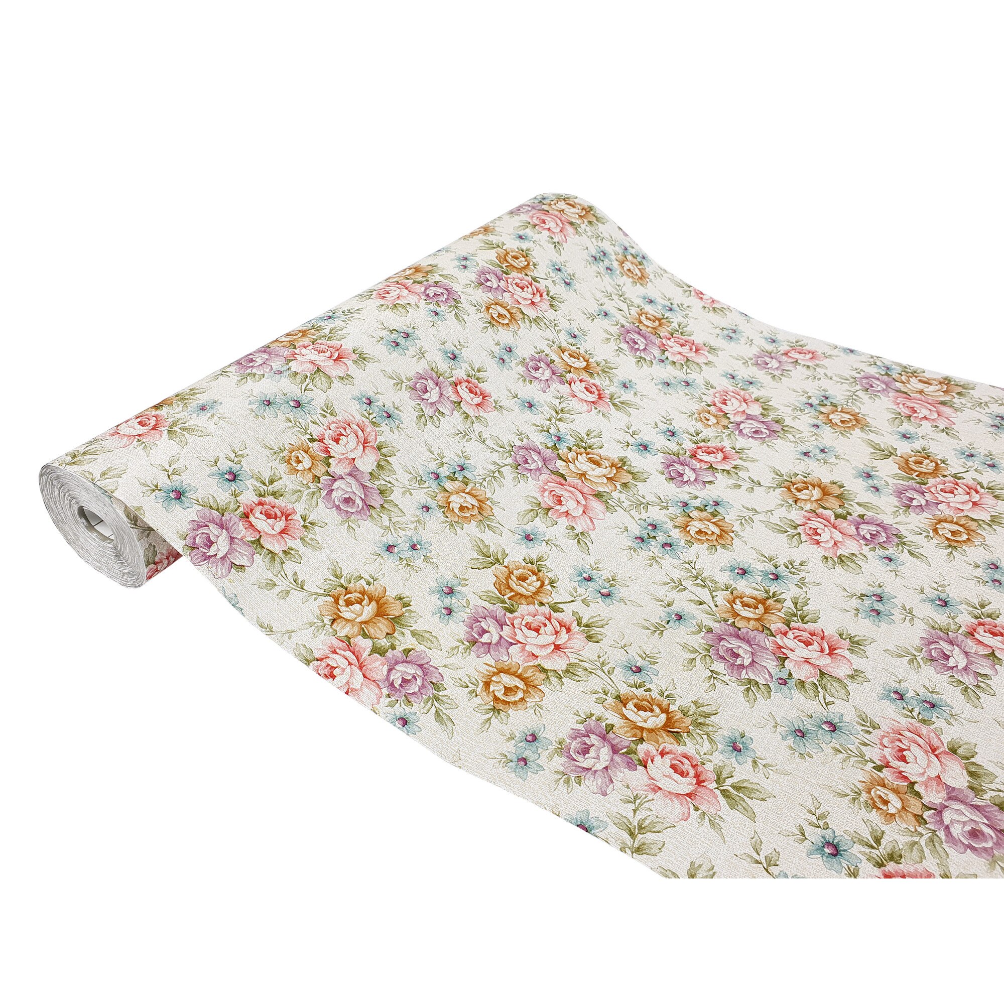 Folie PVC autoadeziva pentru mobilier Gekkofix Romantic W50, Multicolor, 90x50 cm