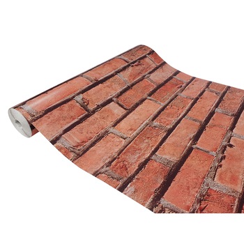 Folie decorativa autoadeziva pentru mobilier, Model Caramida portocalie, 90 cm x 50 cm. Folie decorativa autoadeziva pentru mobilier, Model Caramida portocalie, 90 cm x 50 cm.