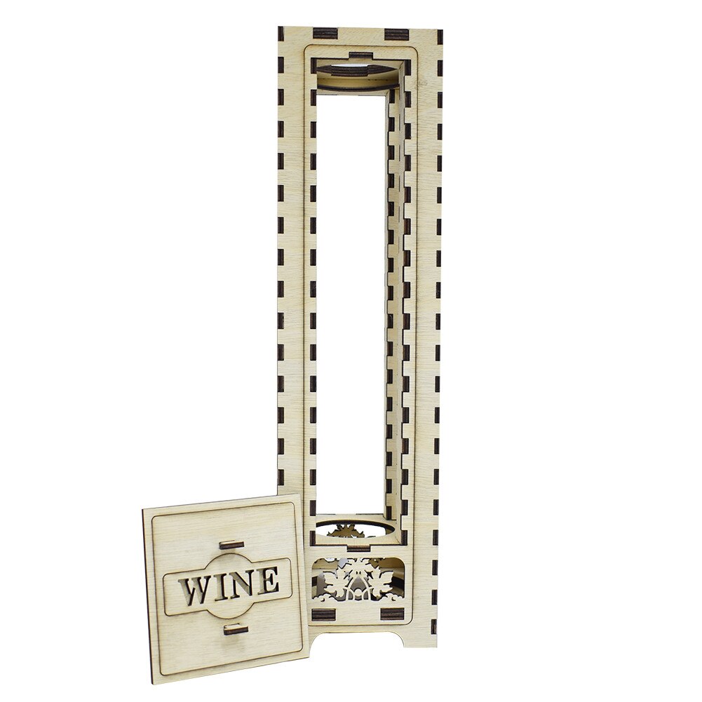 Cutie Decorativa pentru Vin din Lemn cu Led