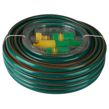 Furtun armat 1/2, 20m cu accesorii, protectie UV, 8 bar presiune maxima Furtun armat 1/2, 20m cu accesorii, protectie UV, 8 bar presiune maxima