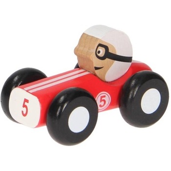 Jucarie din lemn Jouéco, Masina de curse, lungime 10 cm, intr-o cutie de carton, Rosu Jucarie din lemn Jouéco, Masina de curse, lungime 10 cm, intr-o cutie de carton, Rosu