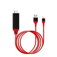 Cablu 3 in 1 MHL, HDMI 1080P pentru iphone 5, 6, 7, ipad mini, pro, ipod touch 2m, rosu, HOPE R