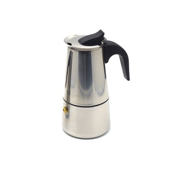 Cafetiera italiana pentru aragaz, 4 cafele, otel inoxidabil, D353 Cafetiera italiana pentru aragaz, 4 cafele, otel inoxidabil, D353