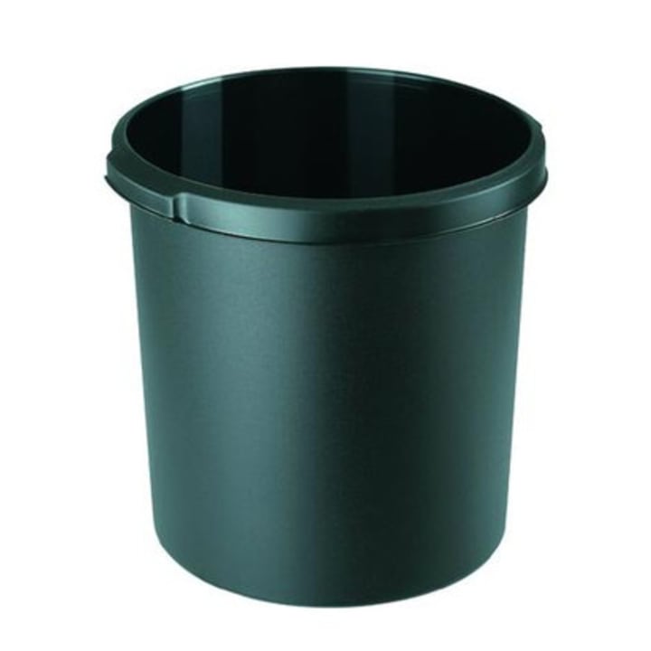 Cos de birou pentru hartii, 30 litri, HAN Grip - negru