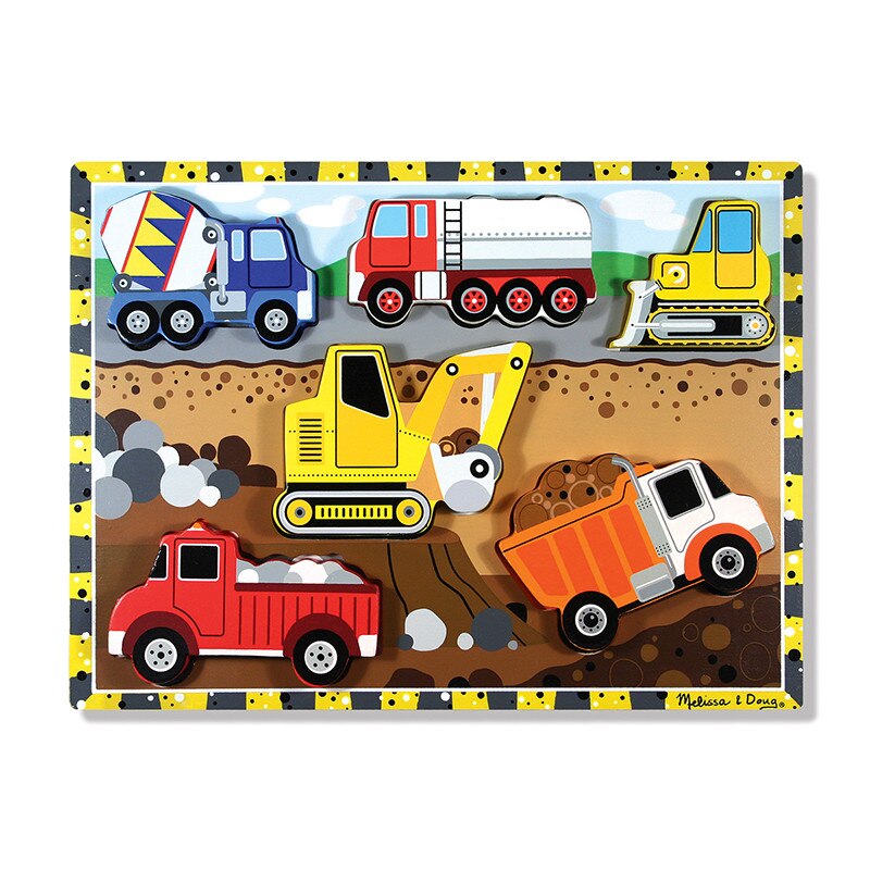 Jucarie educativa Melissa&Doug, Puzzle Vehicule, Multicolor