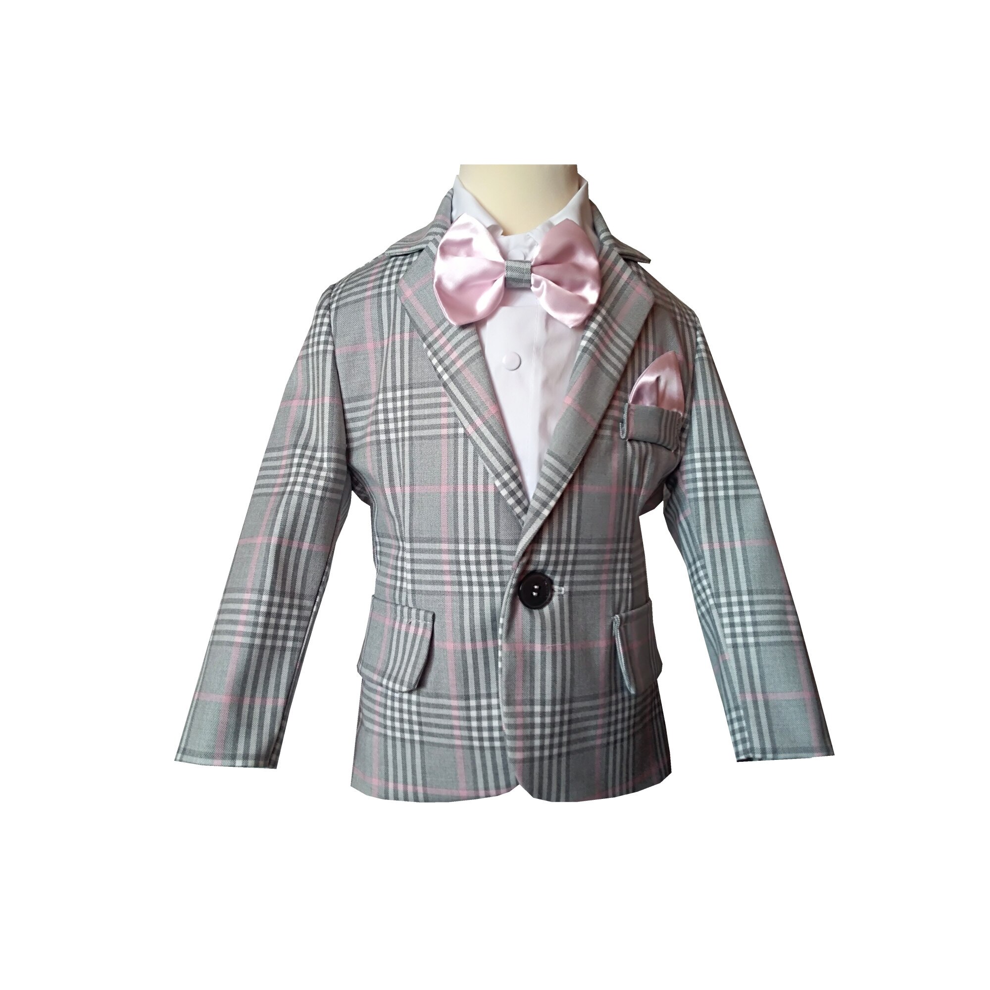 Sacou baieti ocazie Gri carouri PTK