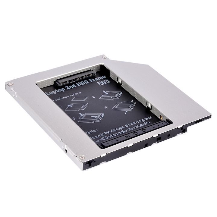 Itcsories Univerzális beépítő keret, Caddy 2nd SSD/HDD, Sata II, 12.5mm, Aluminium