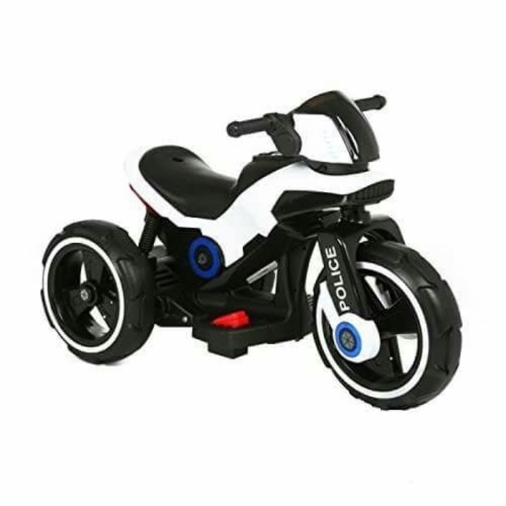 Motocicleta electrica copii,Police, Alb/Negru, +2 ani