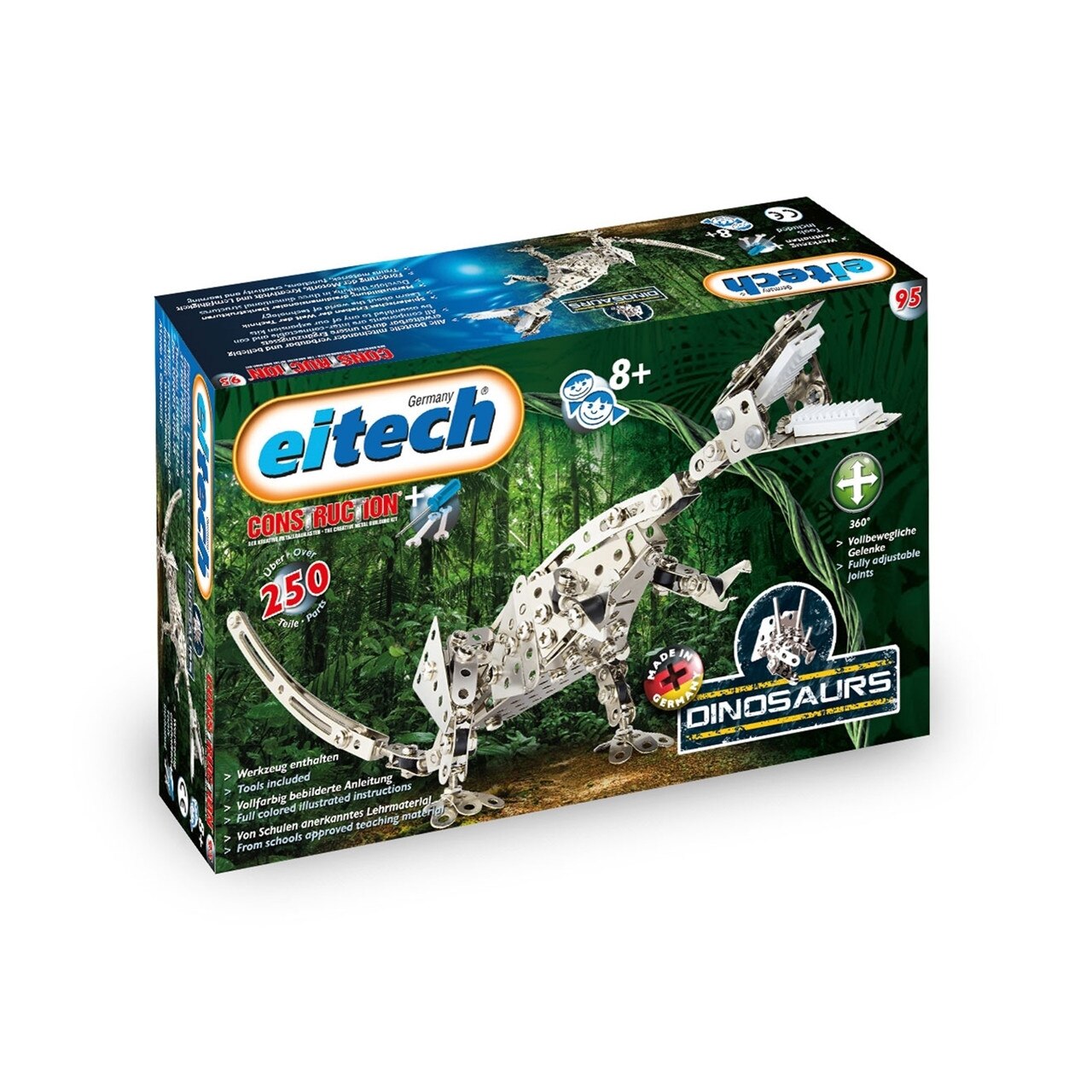 Set de constructie Eitech Dinozaur T-Rex, 250 de piese, 29 x 8 x 18 cm, MGC