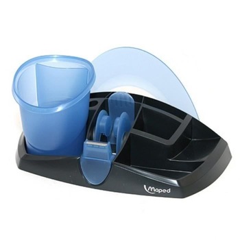 Organizator de birou Maped Maxi Office, 13 compartimente, neechipat, negru/albastru Organizator de birou Maped Maxi Office, 13 compartimente, neechipat, negru/albastru