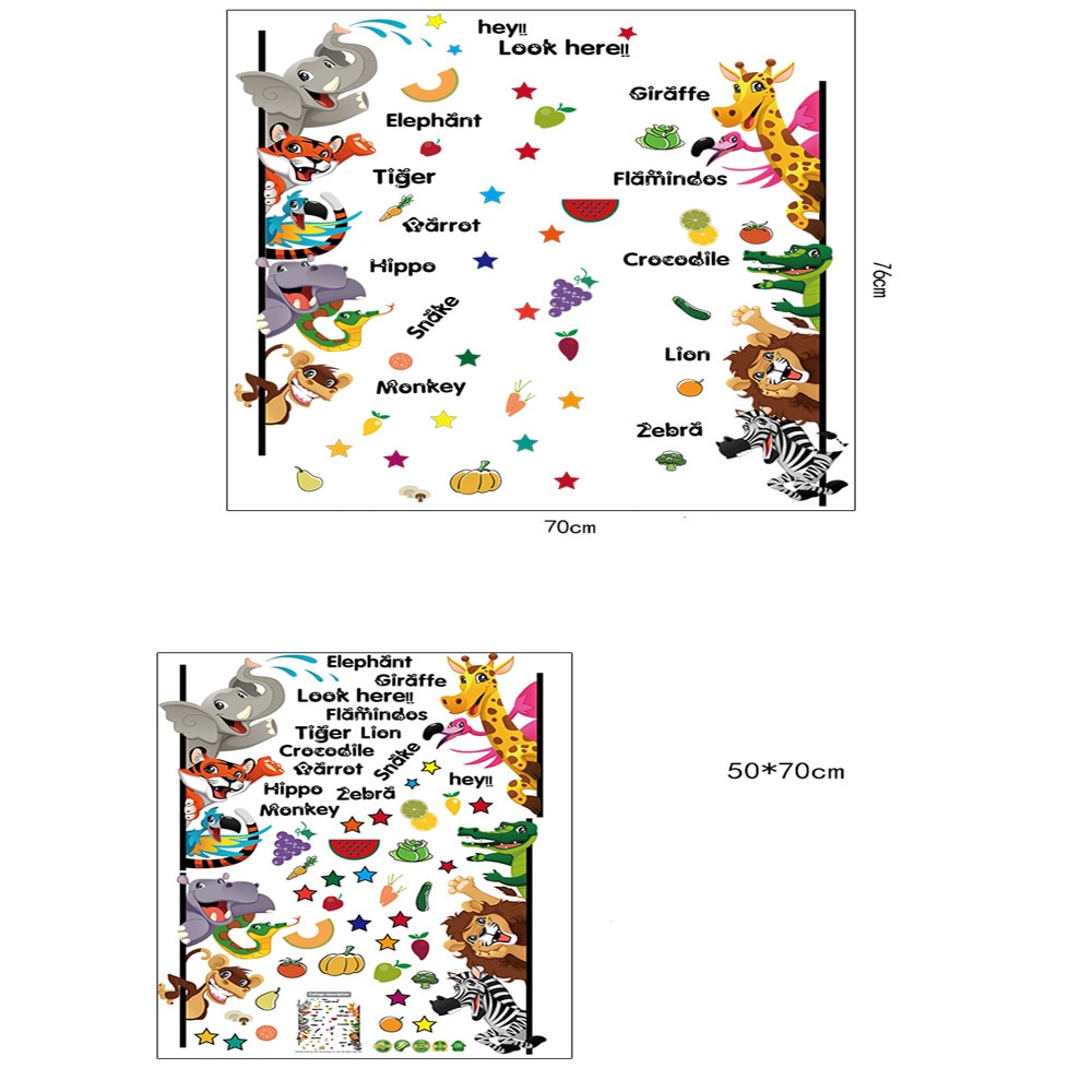 Detski Stikeri Eosette Zhivotni Zelenchuci Plodove Na Anglijski 70x76 Cm Emag Bg